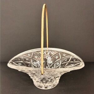 Avon Crystal Basket with Gold Handle